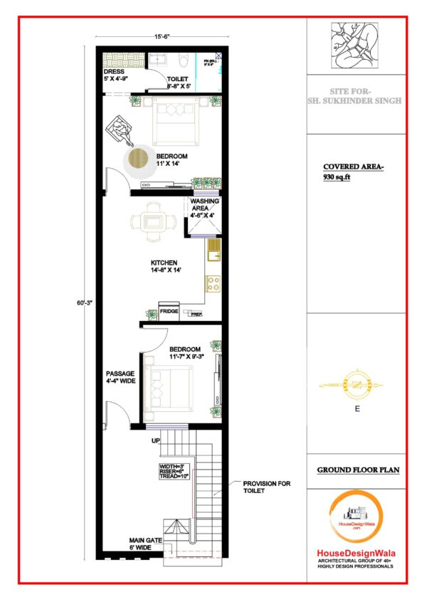2D Floor Plan Drawing – घर के लिए Vastu-Friendly & Accurate Layout (₹1999) - Image 6